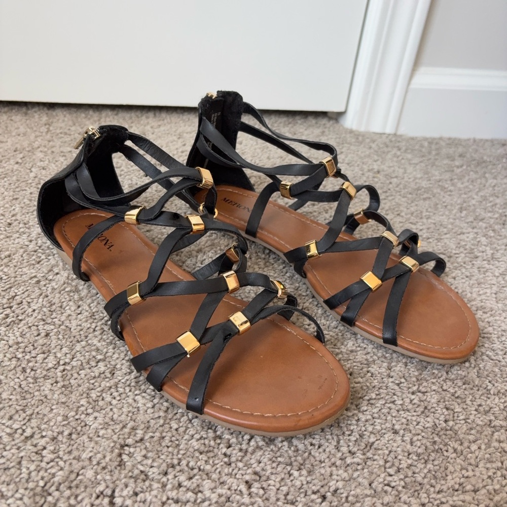 Merona Black and Brown Gladiator Sandals